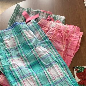Plaid womens Pajamas. 3 pair - Pink, Green, and Blue. Super comfy